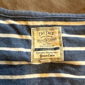Fat Face Classic Breton Blue and Cream Top